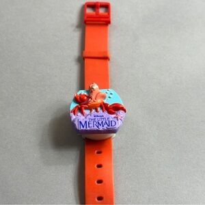 Disney The Little Mermaid Red Strap Watch Sebastian Lobster Flip Top